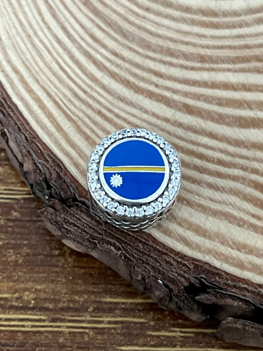 Pandora Nauru Flag Bead S925 Silver Charm